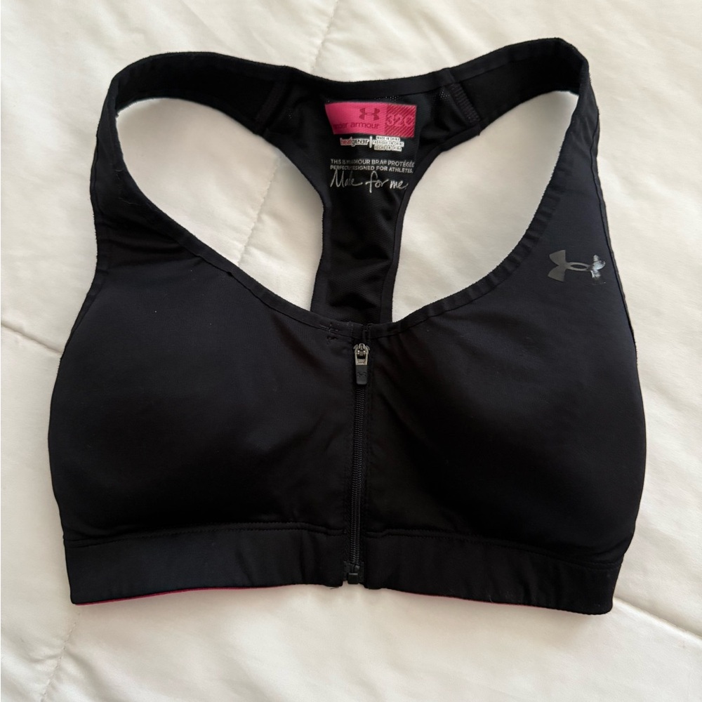 Under Armour Black Zip-Front Sports Bra